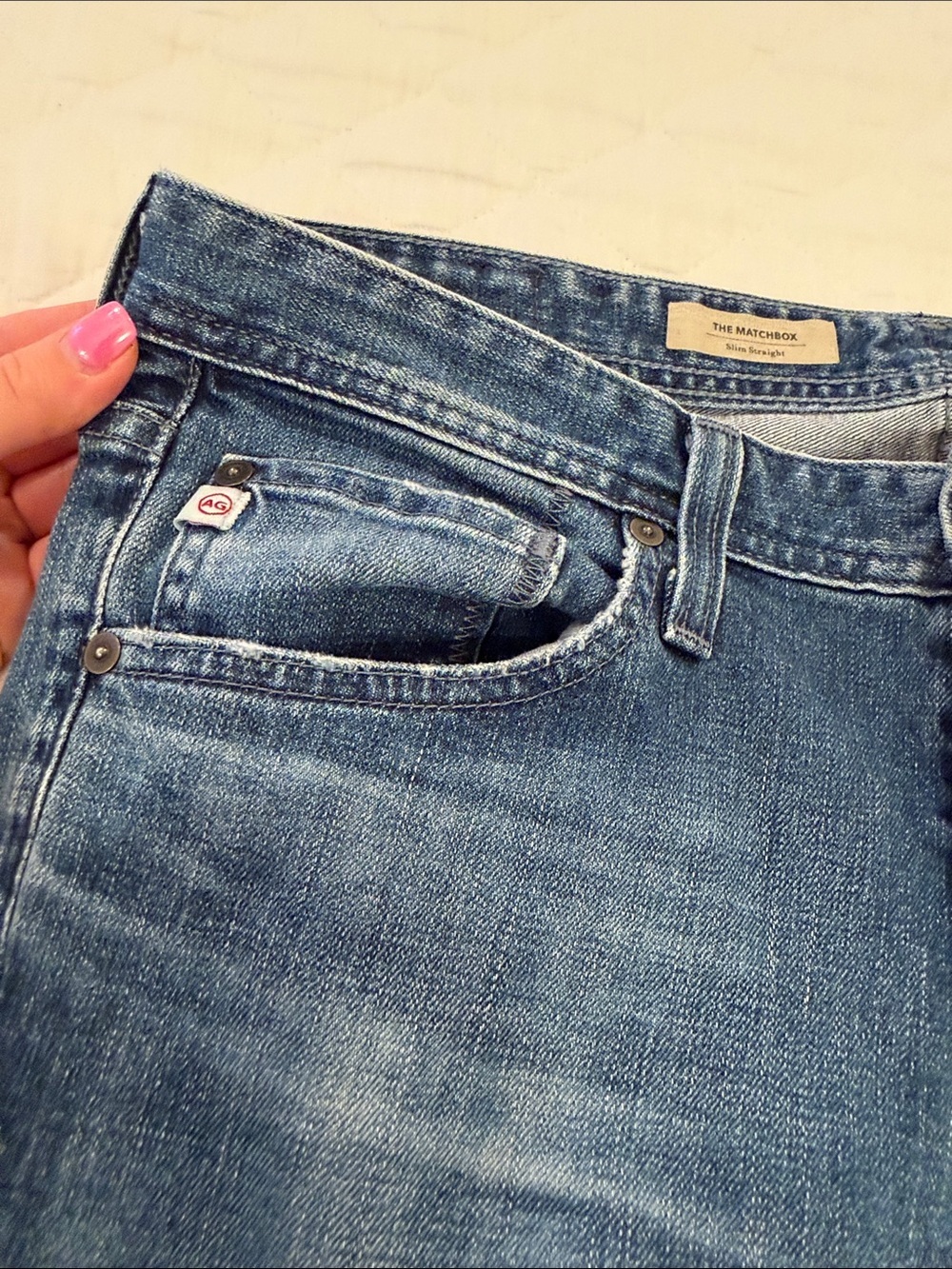 Ag Adriano Goldschmied Straight-Leg Jeans in Dark Blue Wash - Picture 5 of 7